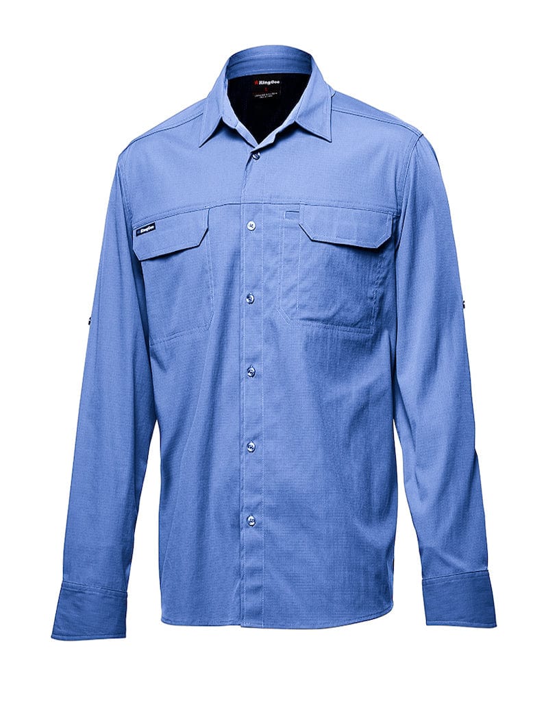 King Gee Alaskan Blue / S King Gee Kg Drycool Shirt L/S