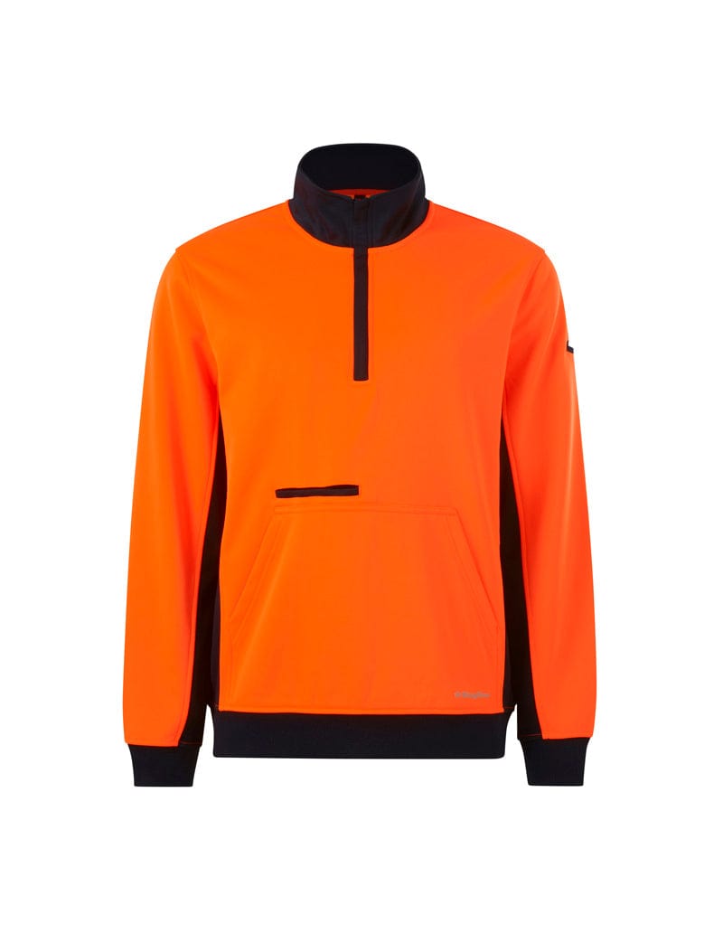 King Gee Crews Orange/Navy / 2XS King Gee Hi Vis  1/4 Zip Fleece