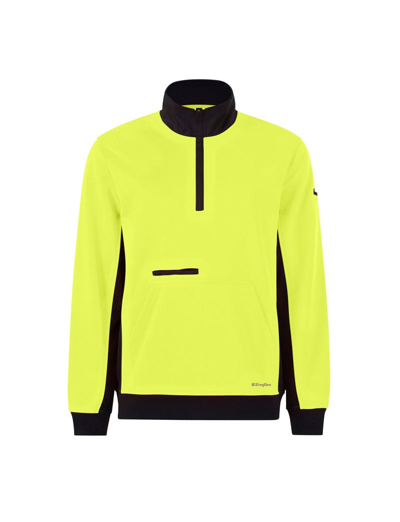 King Gee Crews Yellow/Navy / 2XS King Gee Hi Vis  1/4 Zip Fleece