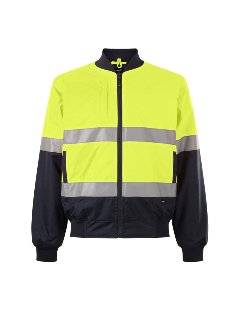 King Gee Crews Yellow/Navy / 2XS King Gee Hi Vis Reflective Bomber Jacket