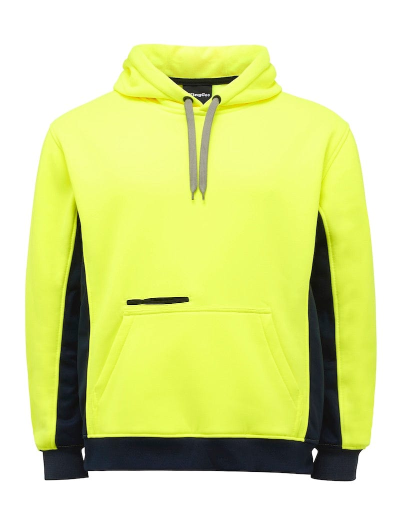 King Gee Hoodies Yellow/Navy / S King Gee Hivis Pullover Jersey Fleece