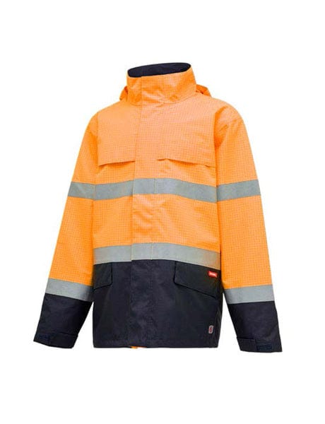 King Gee Jackets / Vests Orange/Navy / XS King Gee Hard Yakka Wet Weather Anti Static Jacket