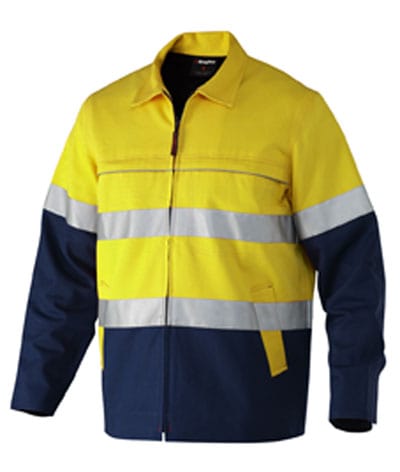 King Gee Jackets / Vests Yellow/Navy / S King Gee Reflective Spliced Nano-tex Drill Jacket