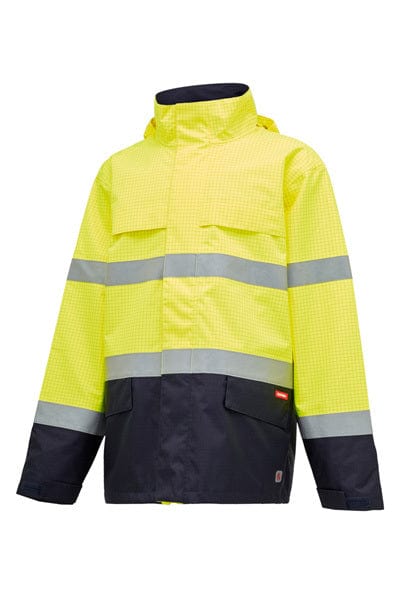 King Gee Jackets / Vests Yellow/Navy / XS King Gee Hard Yakka Wet Weather Anti Static Jacket