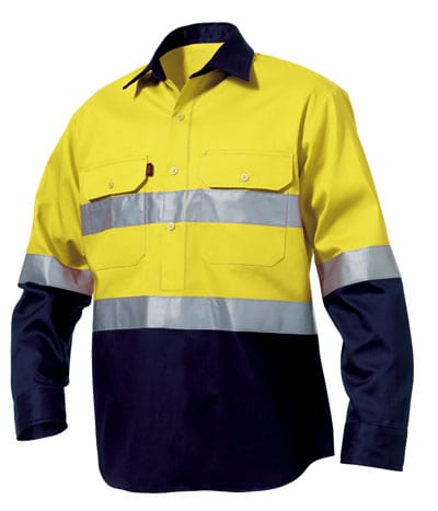 King Gee King Gee Cf Reflective Spliced Drill Shirt L/S Hoop