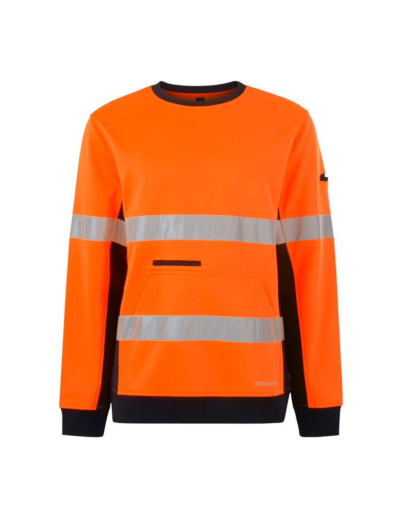 King Gee King Gee Hi Vis Reflective Crew Neck Fleece