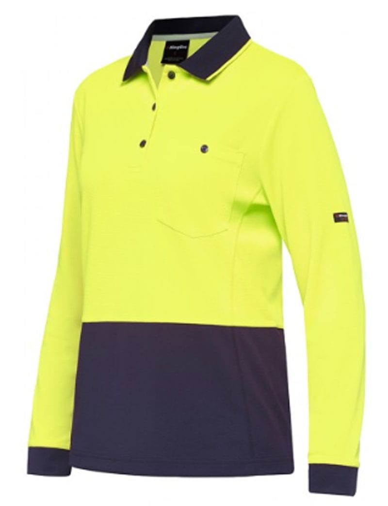 King Gee King Gee Hyperfreeze Spliced Long Sleeve Polo Womens