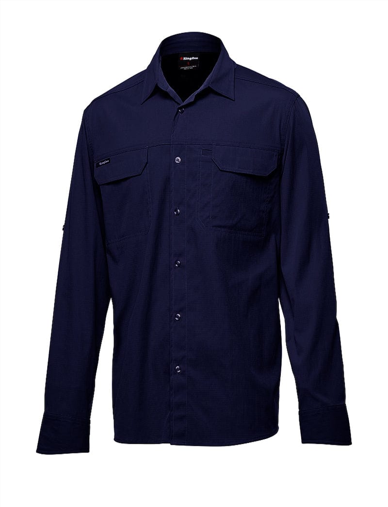 King Gee Navy / S King Gee Kg Drycool Shirt L/S