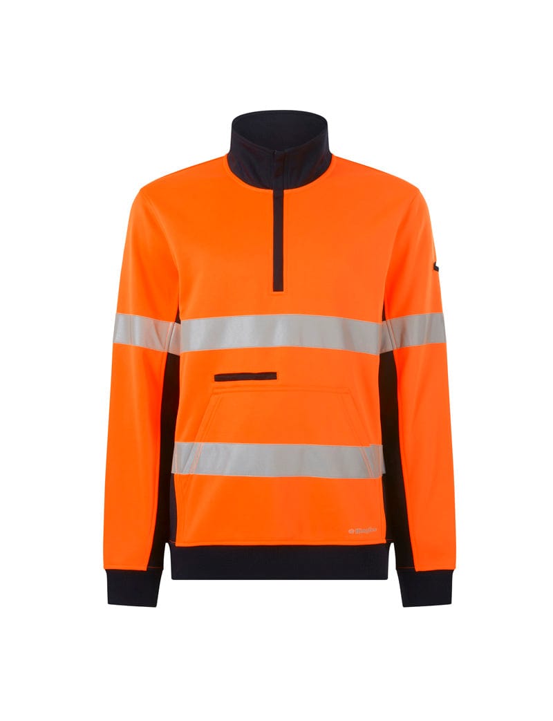 King Gee Orange/Navy / 2XS King Gee Hi Vis Reflective 1/4 Zip Fleece