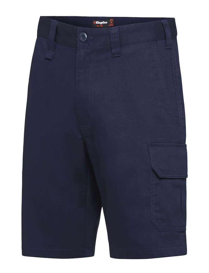 King Gee Pants / Shorts Navy / 77 King Gee Engineered Basic Cargo Stretch Short