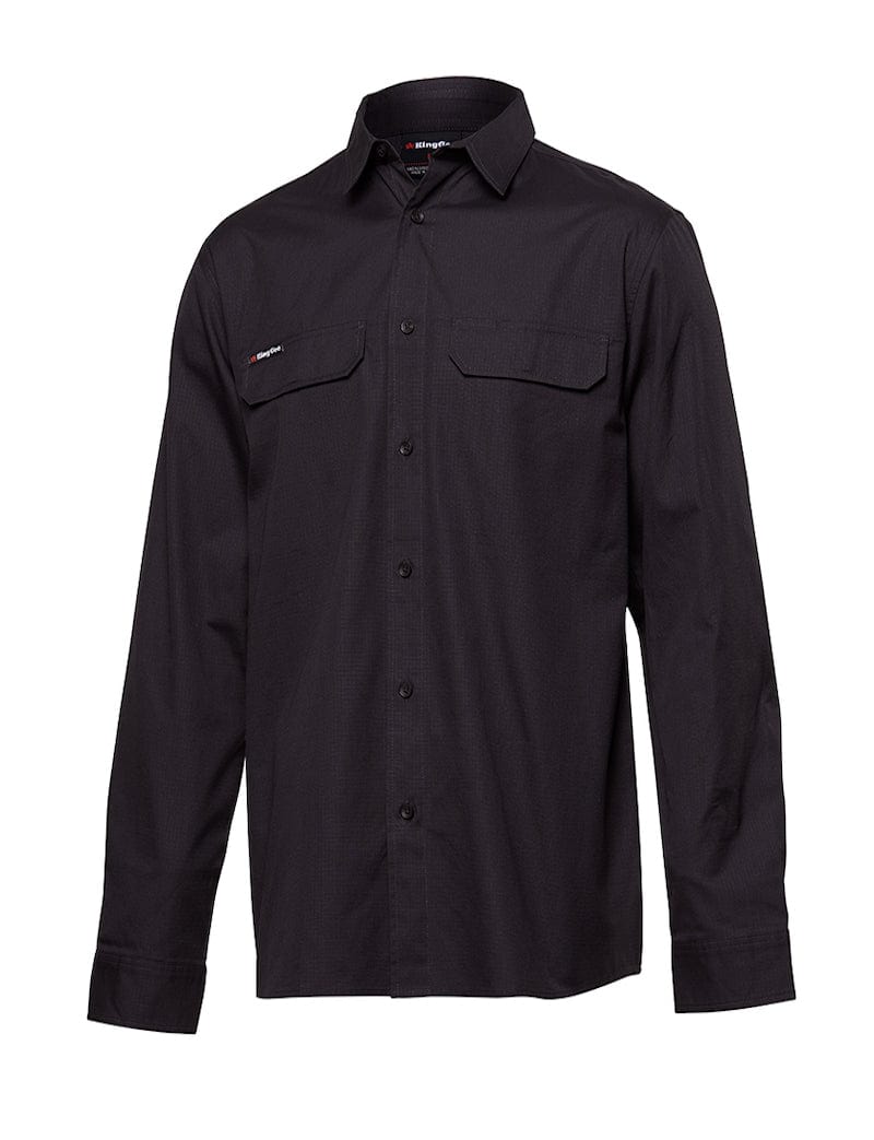 King Gee Polos / Shirts Charcoal / XS King Gee Wc Pro Stretch Ripstop Shirt L/S