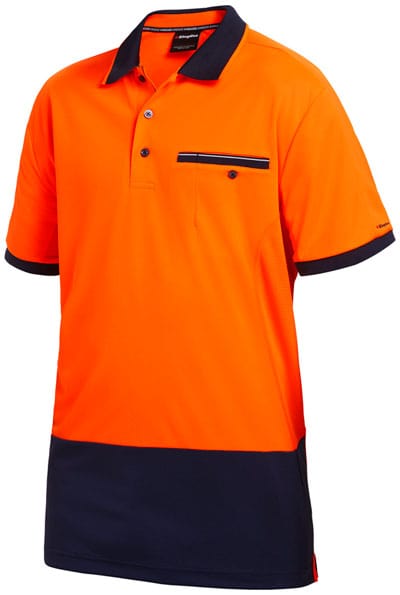 King Gee Polos / Shirts Orange/Navy / S King Gee Wc 2 Hi Vis Polo S/S