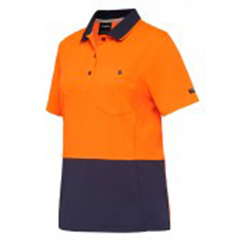 King Gee Polos / Shirts Orange/Navy / XS King Gee Hyperfreeze Spliced Short Sleeve Polo
