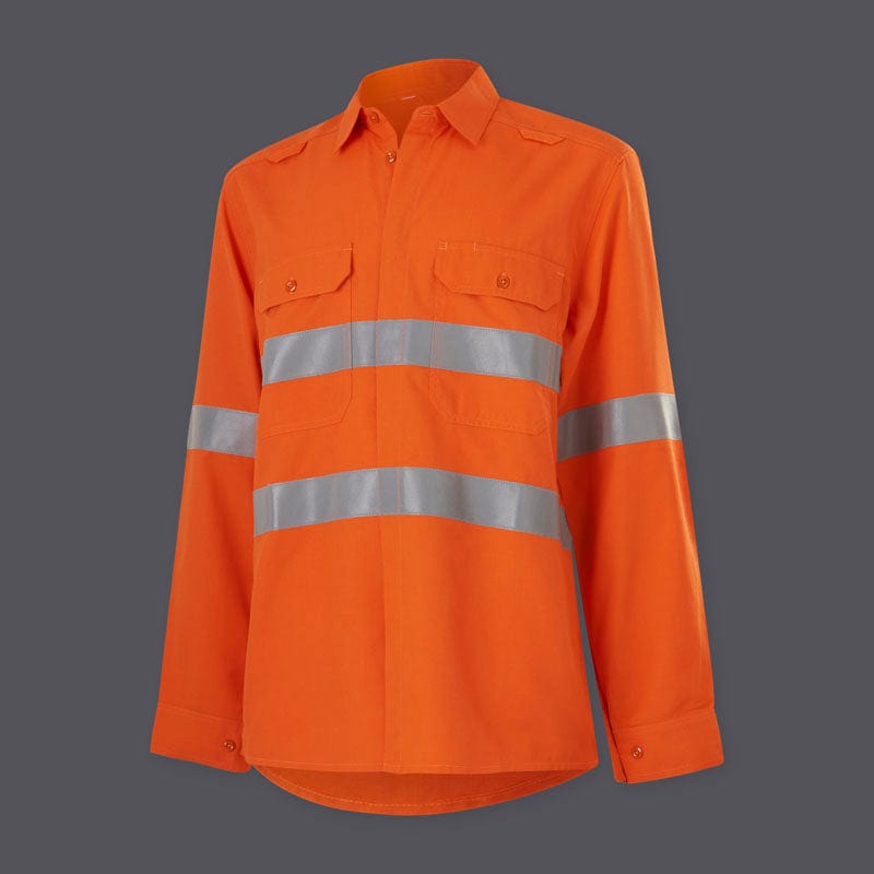 King Gee Polos / Shirts Orange / S King Gee Shieldtec Lenzing Fr Hi-Vis Ls Shirt T
