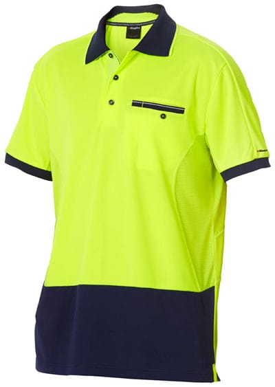 King Gee Polos / Shirts Yellow/Navy / S King Gee Wc 2 Hi Vis Polo S/S