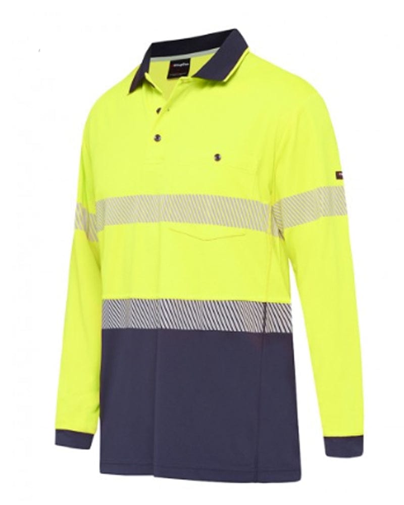 King Gee Polos / Shirts Yellow/Navy / S King Gee Wc Hf Spl Taped L/S