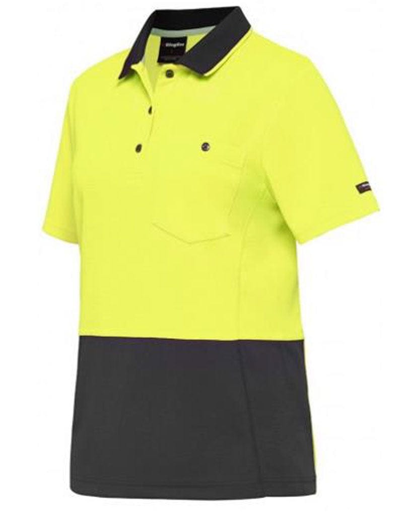 King Gee Polos / Shirts Yellow/Navy / XS King Gee Hyperfreeze Spliced Short Sleeve Polo