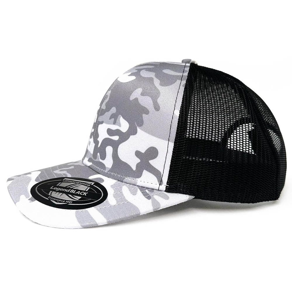 Legend Black Hats Camouflage/Snow / OSFA Legend Black Snow Camo Trucker