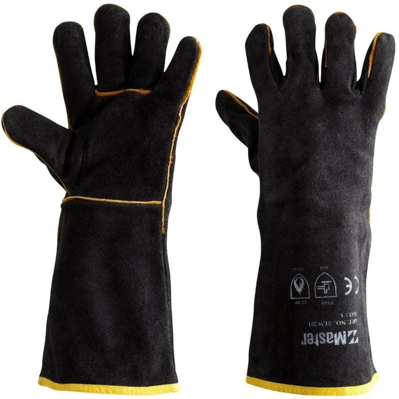 Master Gloves L Master Welding Glove Black & Gold Leather Fully Lined 40cm