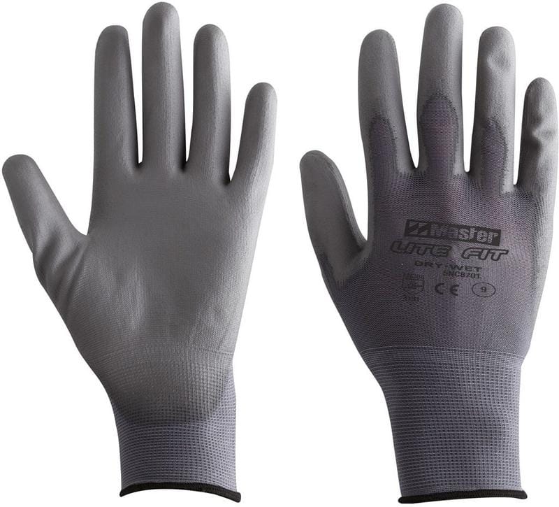 Master Gloves Master Safety Glove Lite Grip PU Coated Palm Nylon Liner