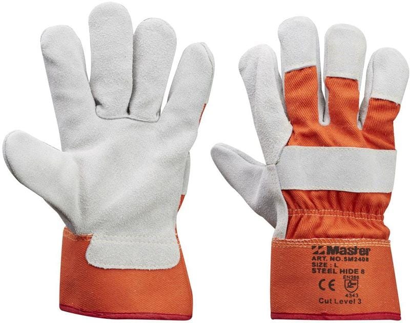 Master Gloves Master Safety Glove Steel Hide 14 Cut 3 Resist Leather 14cm Cuff
