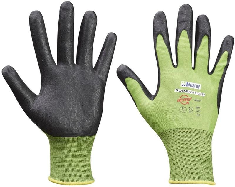 Master Gloves Master Safety Glove Superfoam Foam/Nitrile Coated Palm Nylon Liner