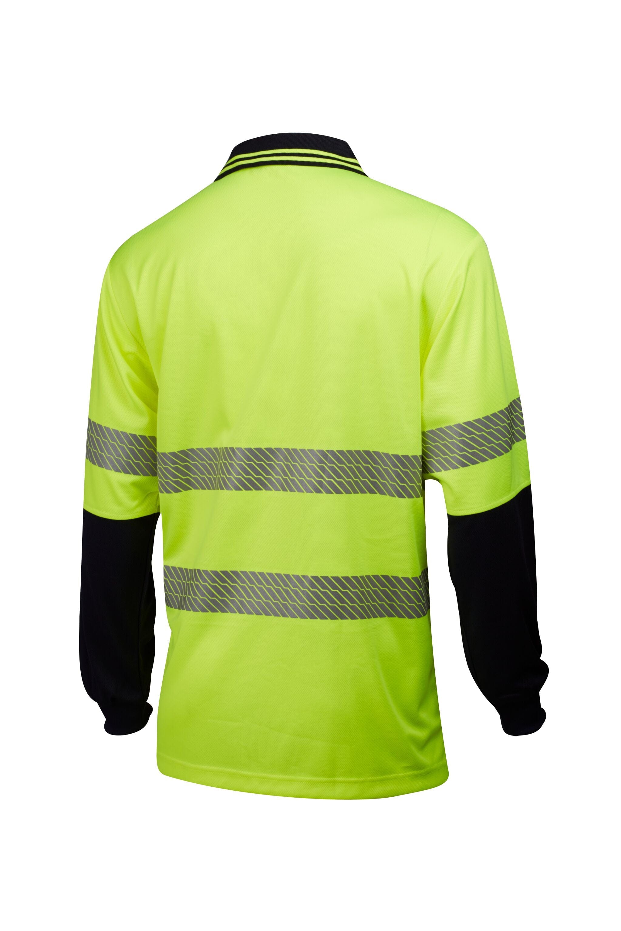 Master Polos / Shirts Master L/Sleeve Polo Hi Vis D/N Segmented Taped 170GSM Micromesh