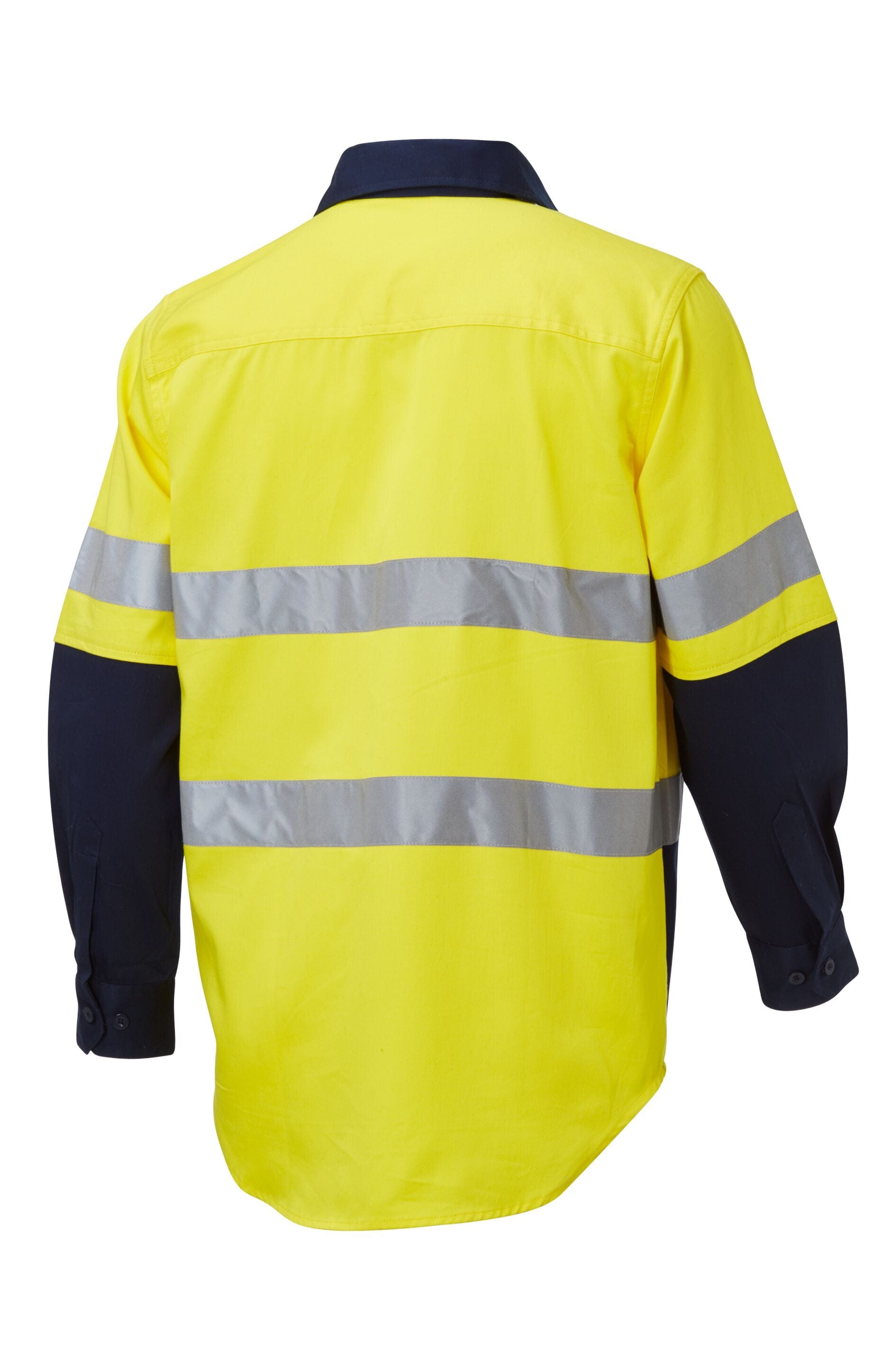 Master Polos / Shirts Master L/Sleeve Shirt Hi Vis D/N 2 Tone 190GSM Cotton Drill - Closed Front