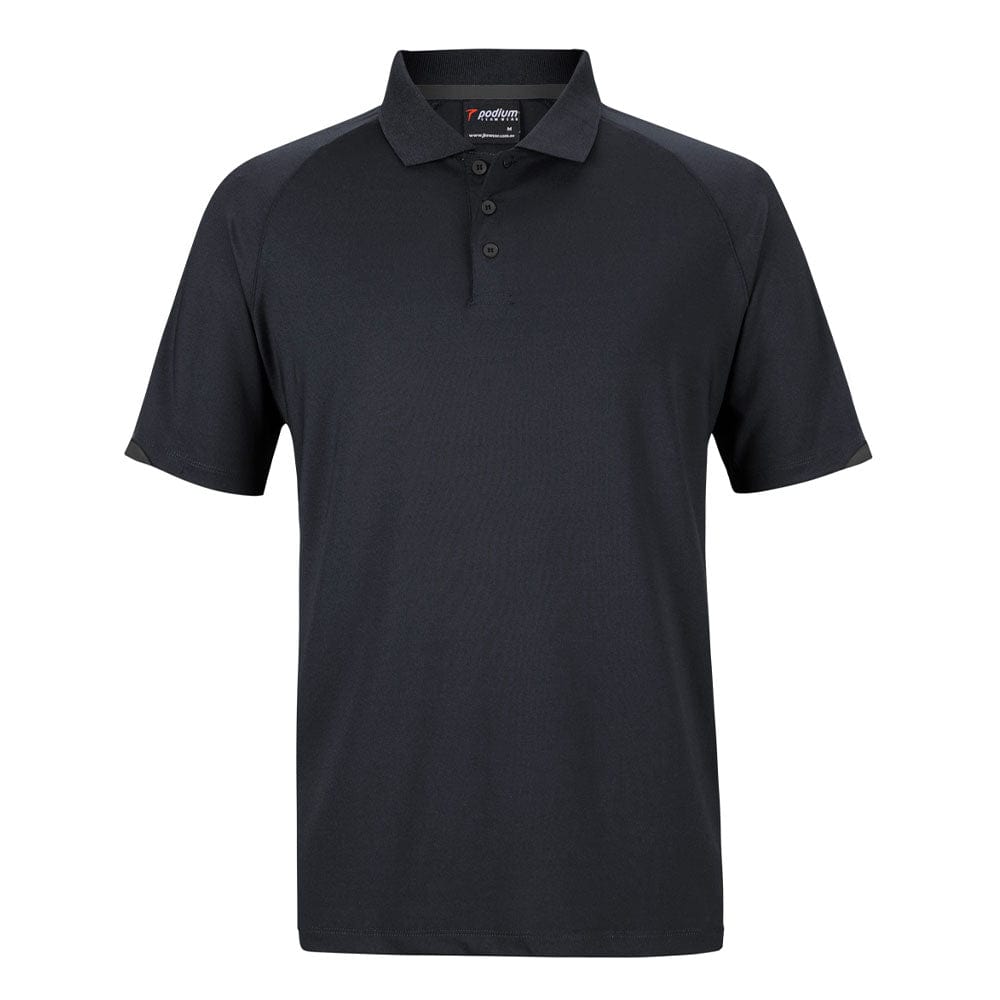 Podium Polos / Shirts Black/Charcoal / 3XS Podium Contrast Stretch Polo