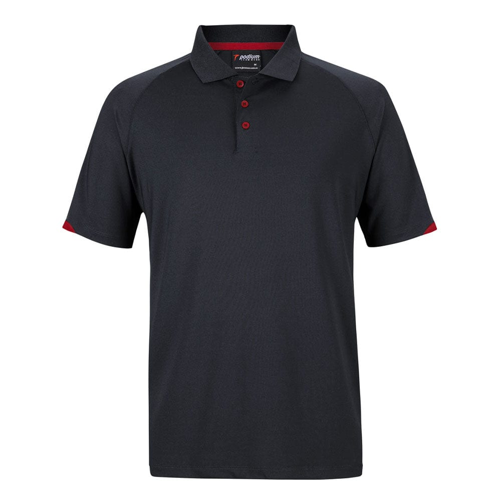 Podium Polos / Shirts Black/Red / 3XS Podium Contrast Stretch Polo