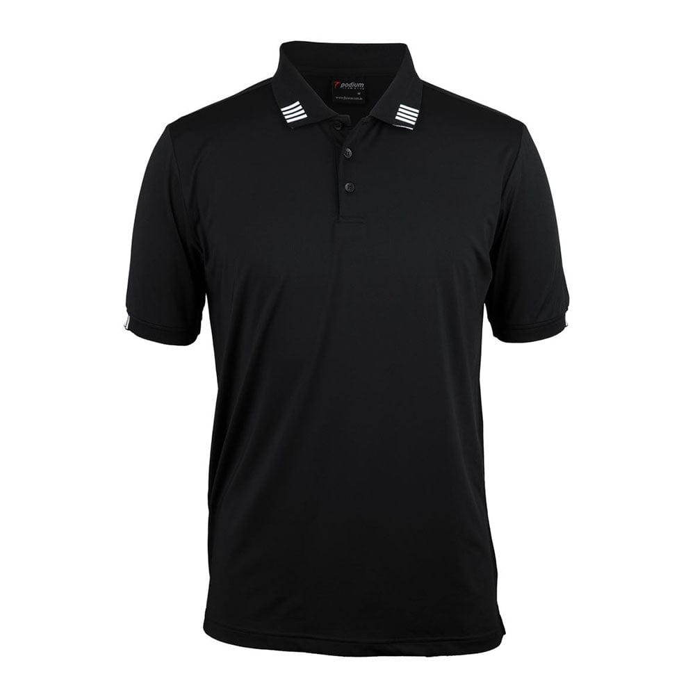 Podium Polos / Shirts Black/White / 3XS Podium 4 Stripe Short Sleeve Stretch Polo
