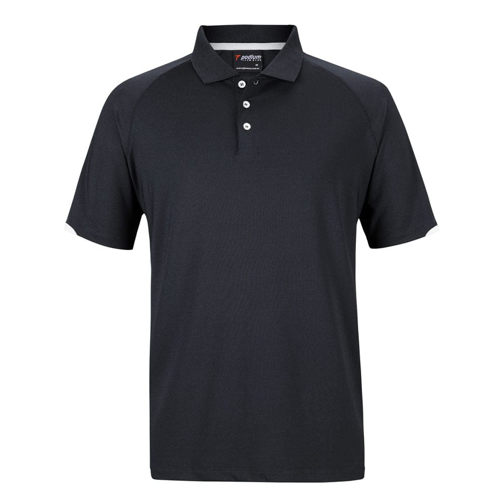 Podium Polos / Shirts Black/White / 3XS Podium Contrast Stretch Polo