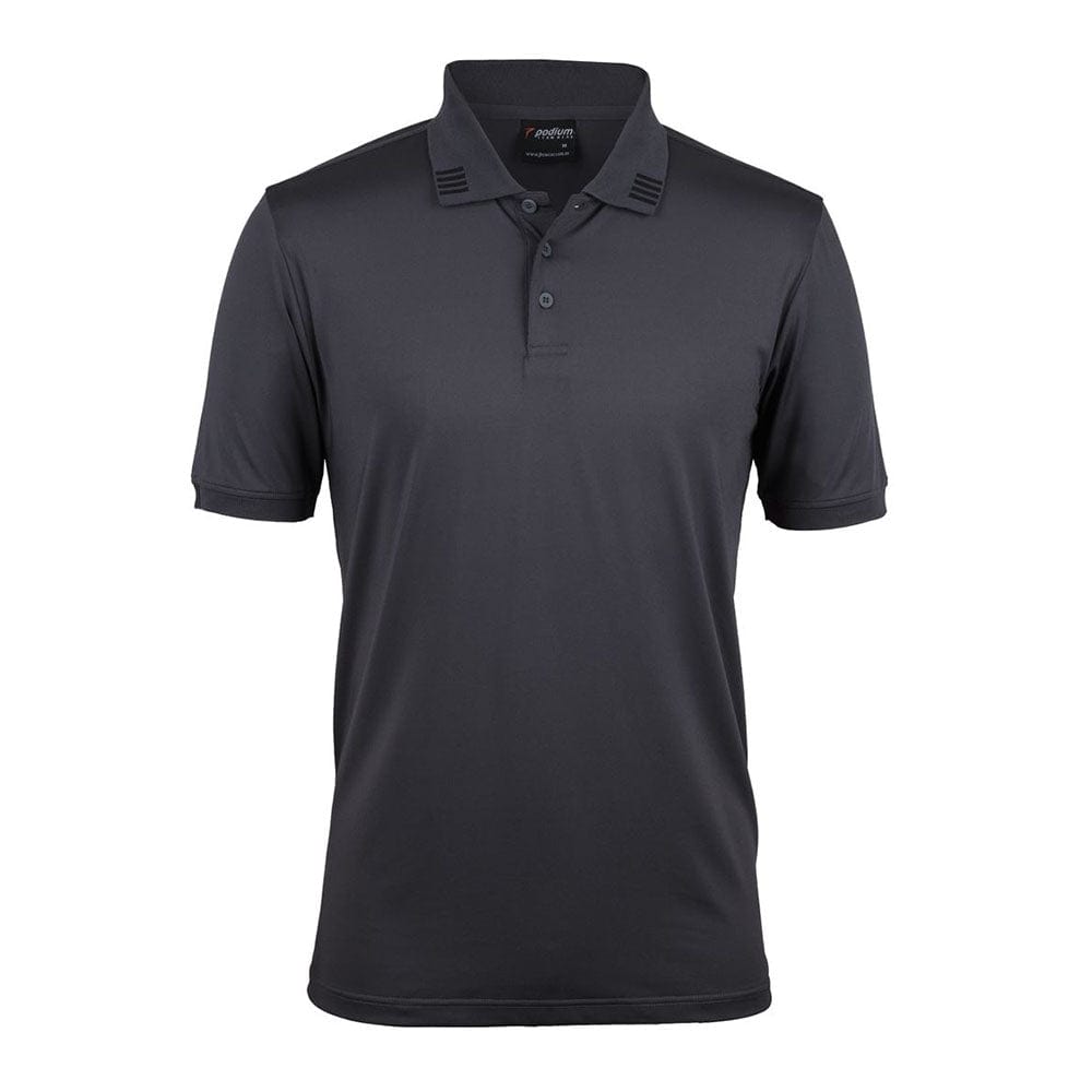 Podium Polos / Shirts Charcoal/Black / 3XS Podium 4 Stripe Short Sleeve Stretch Polo