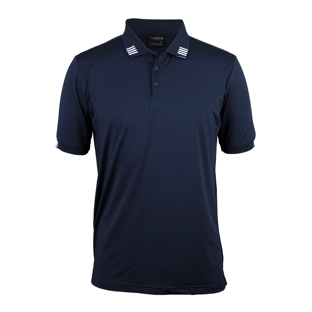 Podium Polos / Shirts Navy/White / 3XS Podium 4 Stripe Short Sleeve Stretch Polo