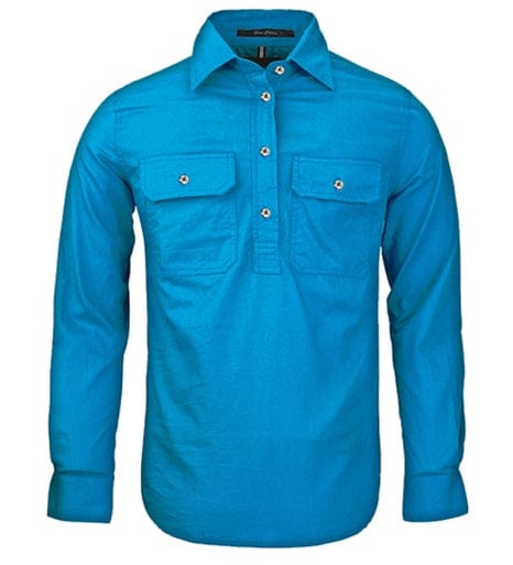RiteMate Polos / Shirts Azure / 6 Women's Pilbara Closed Front L/S Shirt