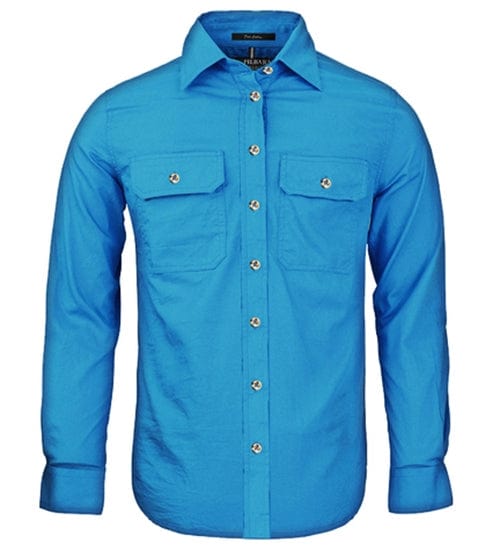 RiteMate Polos / Shirts Azure / 6 Women's Pilbara Open Front L/S Shirt