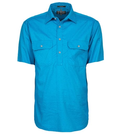 RiteMate Polos / Shirts Azure / XS Men's Pilbara Closed Front S/S Shirt