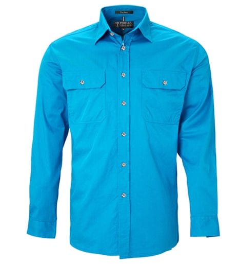 RiteMate Polos / Shirts Azure / XS Men's Pilbara Open Front L/S Shirt