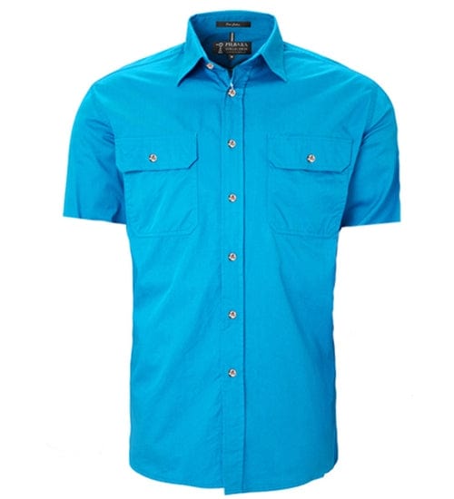 RiteMate Polos / Shirts Azure / XS Men's Pilbara Open Front S/S Shirt