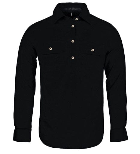 RiteMate Polos / Shirts Black / 6 Women's Pilbara Closed Front L/S Shirt
