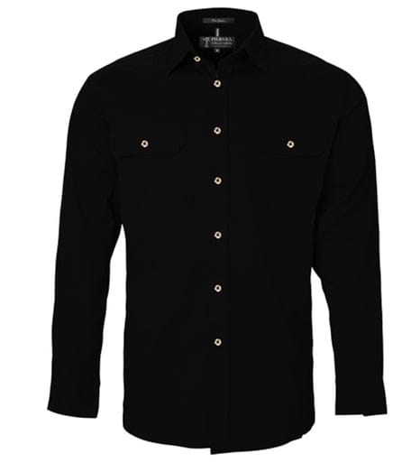 RiteMate Polos / Shirts Black / XS Men's Pilbara Open Front L/S Shirt