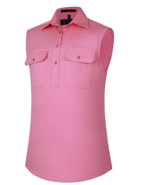 RiteMate Polos / Shirts Blush / 6 Pilbara Women's Closed Front Sleeveless Shirt