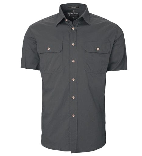 RiteMate Polos / Shirts Charcoal / XS Men's Pilbara Open Front S/S Shirt