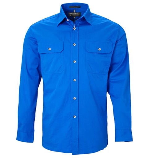 RiteMate Polos / Shirts Cobalt-Blue / XS Men's Pilbara Open Front L/S Shirt