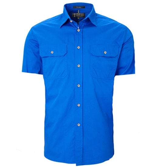 RiteMate Polos / Shirts Cobalt Blue / XS Men's Pilbara Open Front S/S Shirt