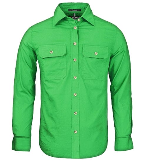 RiteMate Polos / Shirts Emerald / 6 Women's Pilbara Open Front L/S Shirt