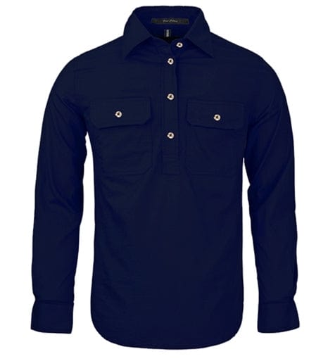 RiteMate Polos / Shirts French-Navy / 6 Women's Pilbara Closed Front L/S Shirt