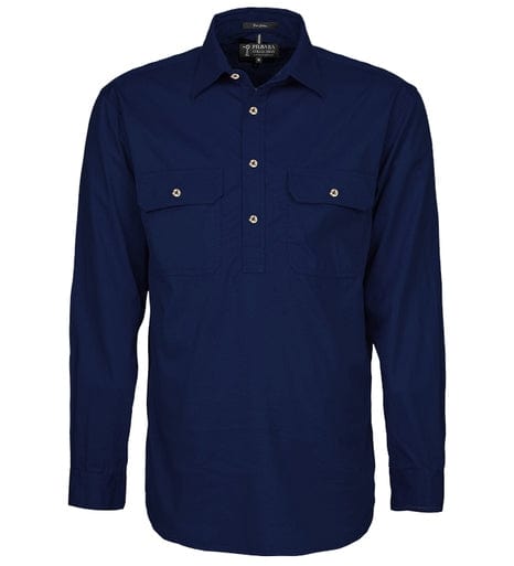 RiteMate Polos / Shirts French-Navy / XS Men's Pilbara Heavy Weight Closed Front L/S Shirt