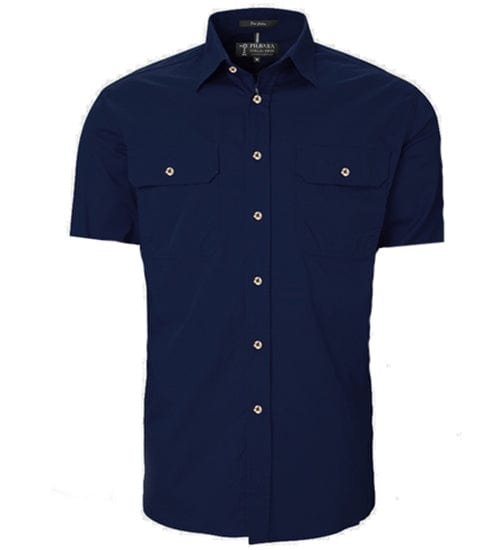 RiteMate Polos / Shirts French Navy / XS Men's Pilbara Open Front S/S Shirt