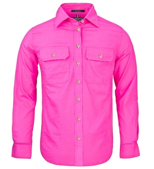 RiteMate Polos / Shirts Fuschia / 6 Women's Pilbara Open Front L/S Shirt